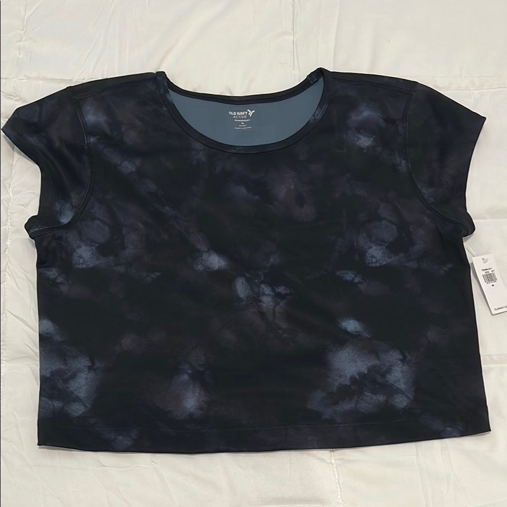 Old Navy Black Crop Active Tee